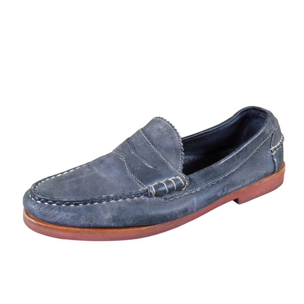 Allen Edmonds Sedona Men Penny Loafer 10.5 D Everyday Navy Blue Leather Shoe